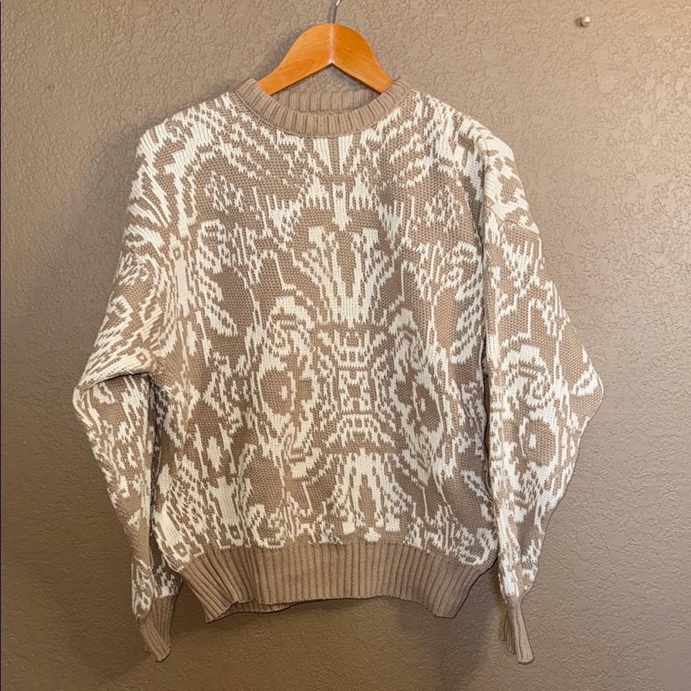 Vintage Lord Jeff Crew Neck Sweater with Ornate Pattern